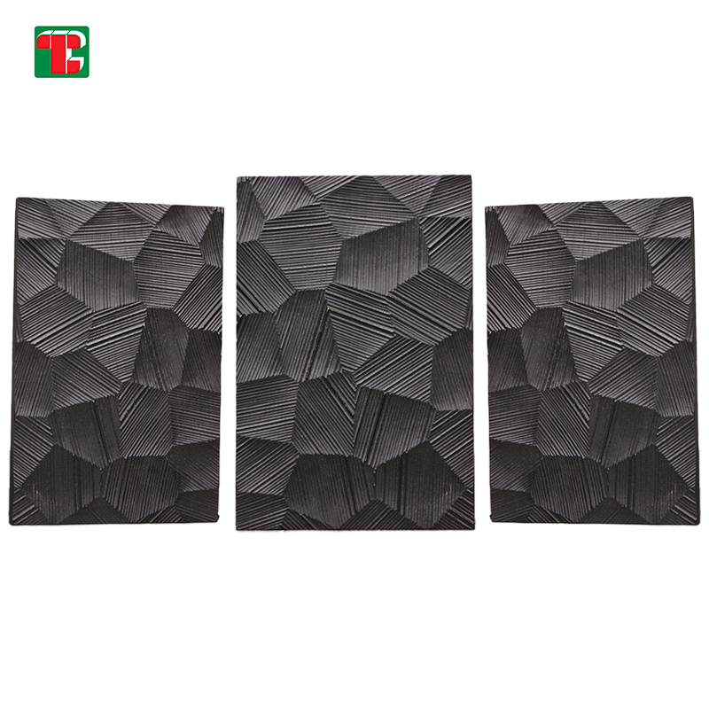 Black Faceted Rock Texture 3D wood wall panel decorative wood panel 3