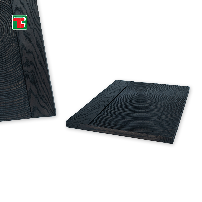 Black Fine Wave Texture 3D wood wall panel decorative wood panel 3