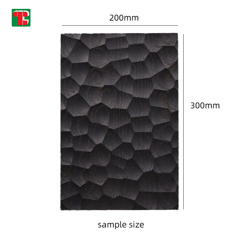 Black Hexagon Relief 3D wood wall panel decorative wood panel 2