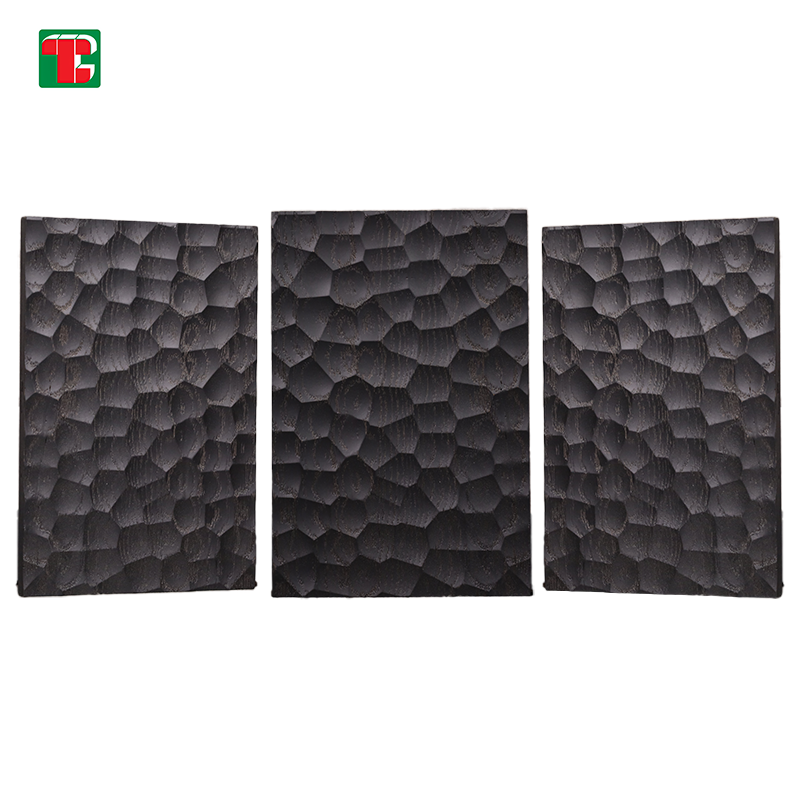 Black Hexagon Relief 3D wood wall panel decorative wood panel 3