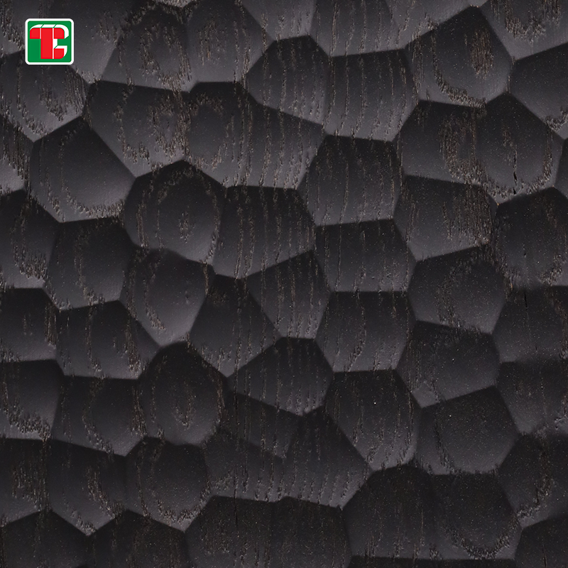Black Hexagon Relief 3D wood wall panel decorative wood panel 4