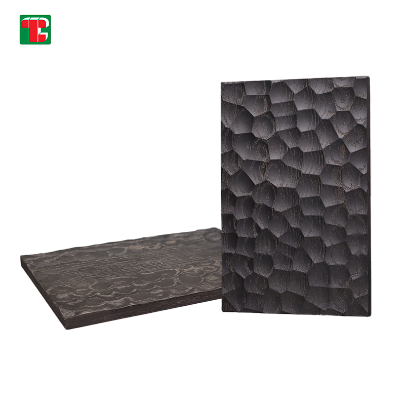 Black Hexagon Relief 3D wood wall panel decorative wood panel 6