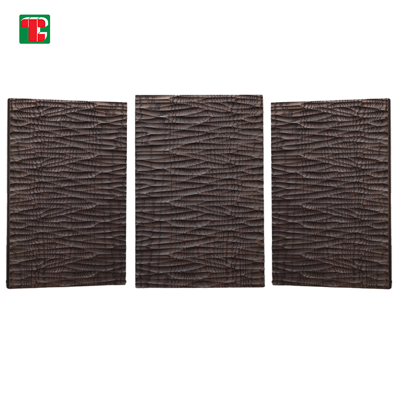 Carved Stripe Texture 3D wood wall panel decorative wood panel 3