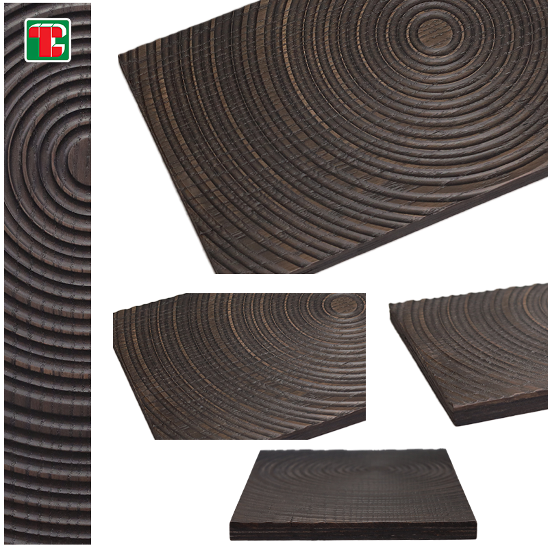 Circular Ripple Texture 3D wood wall panel decorative wood panel 5