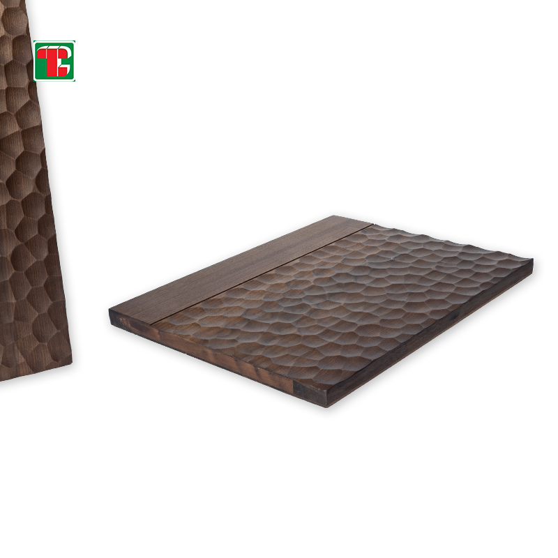Concave Scale Texture 3D wood wall panel decorative wood panel 4