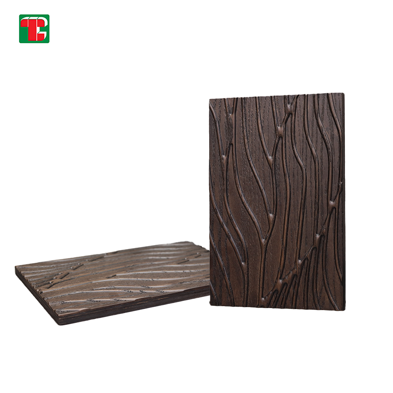 Flowing Line Carving 3D wood wall panel decorative wood panel 4