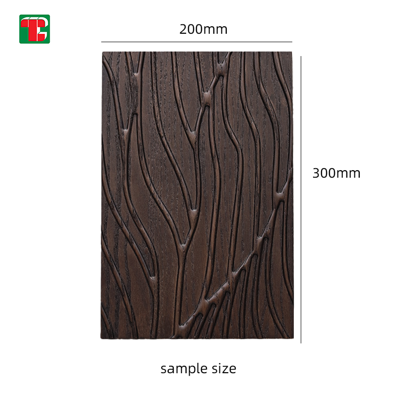 Flowing Line Carving 3D wood wall panel decorative wood panel 6
