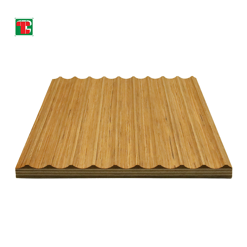 Golden Oak Narrow Fluted 3D wood wall panel decorative wood panel 4