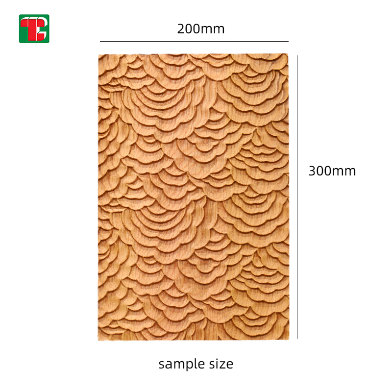 Golden Wave Pattern 3D wood wall panel decorative wood panel 6