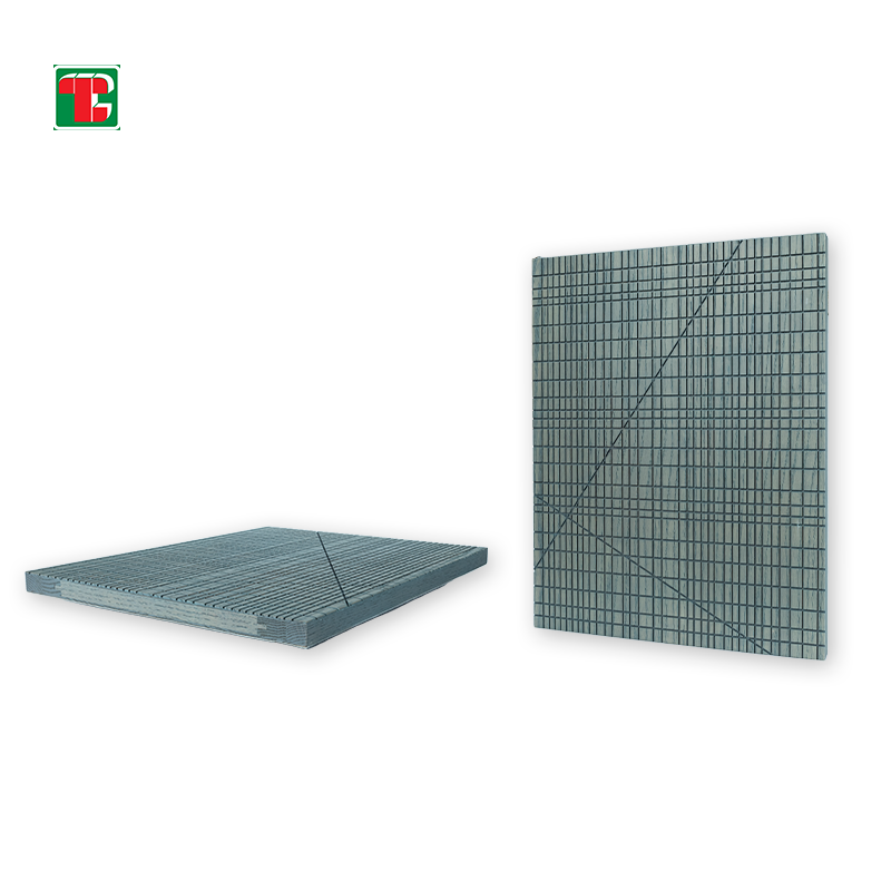 Grey Geometric Grid 3D wood wall panel decorative wood panel 2