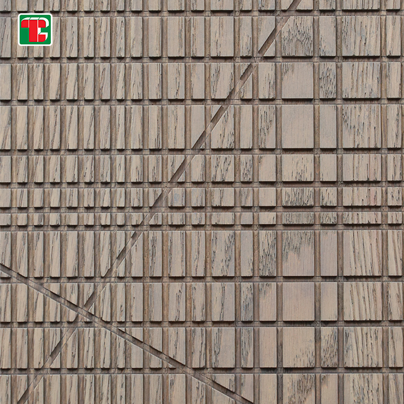 Light Geometric Groove 3D wood wall panel decorative wood panel 4
