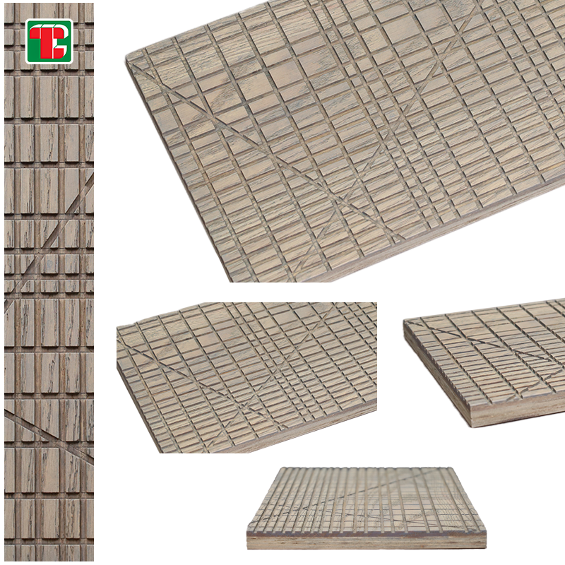 Light Geometric Groove 3D wood wall panel decorative wood panel 5