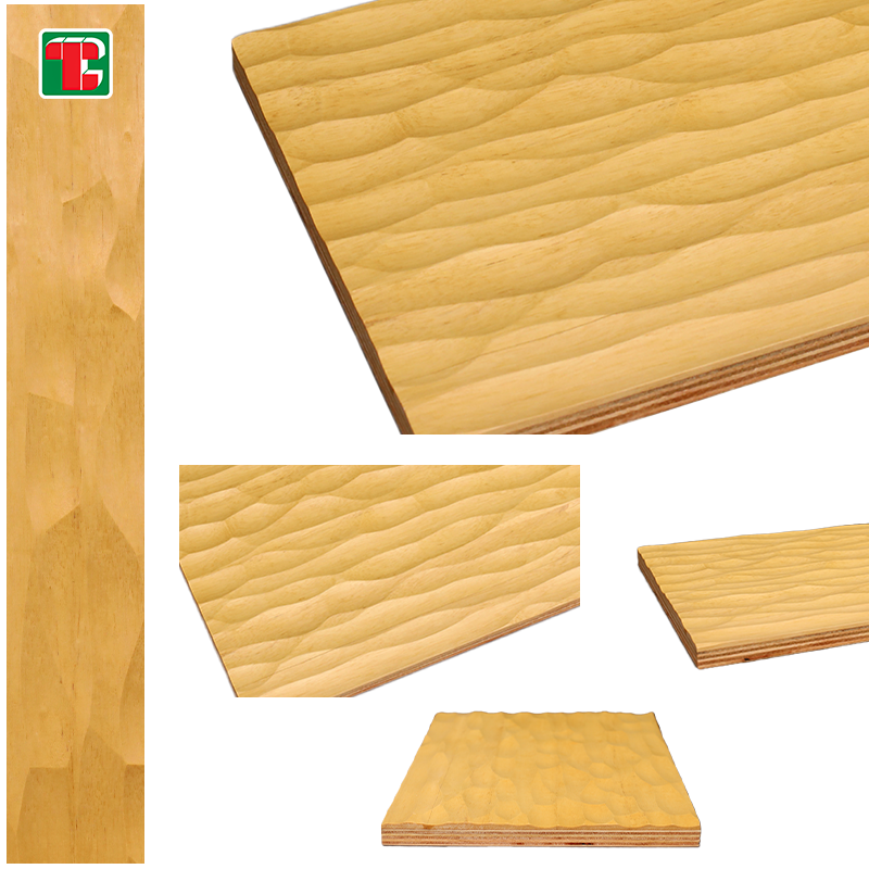 Natural Wave Texture 3D wood wall panel decorative wood panel 2