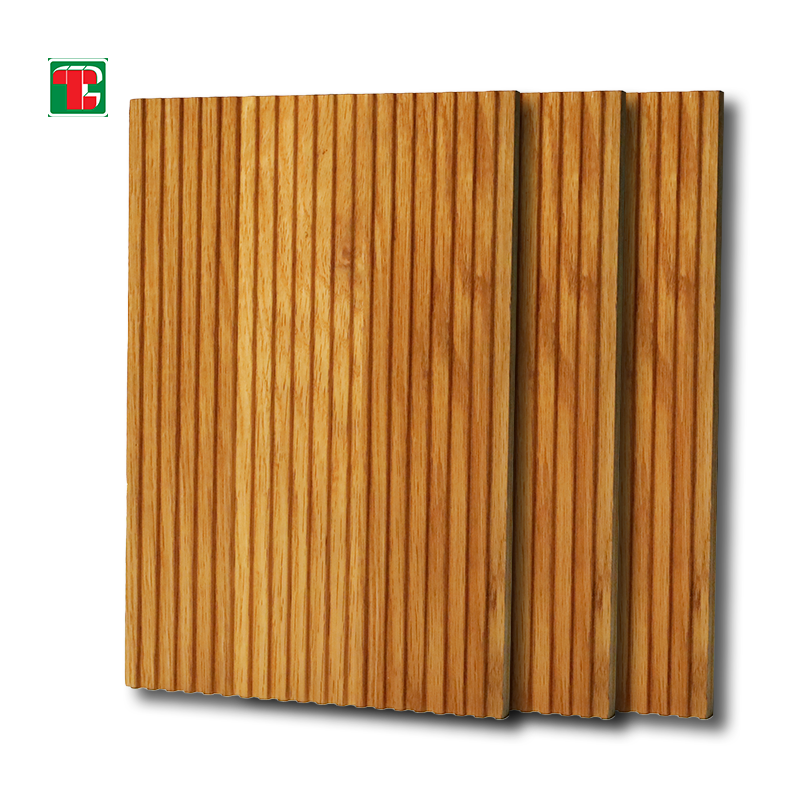 Teak Amber Fluted Slat 3D wood wall panel decorative wood panel