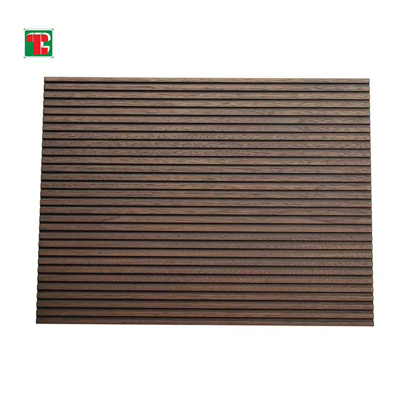 Walnut Linear Groove 3D wood wall panel decorative wood panel 4
