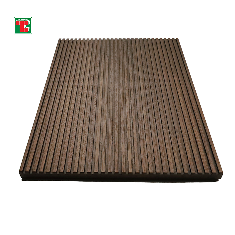 Walnut Linear Groove 3D wood wall panel decorative wood panel 5