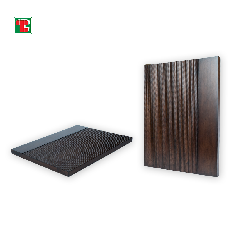 Walnut Vertical Groove 3D wood wall panel decorative wood panel 2