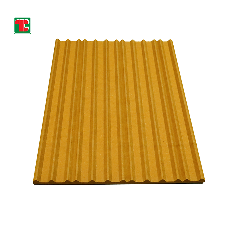 Yellow Oak Rounded Fluted 3D wood wall panel decorative wood panel 3